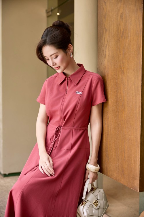 Sixdo Rosy Woven Flared Dress